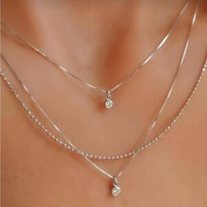 ⚠️Clearance Elegant 3pcs Silver Pendant Necklace Set